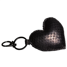 Load image into Gallery viewer, Black Leather Heart Key Holder and Charm
