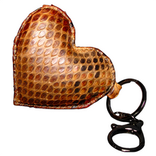 Cargar imagen en el visor de la galería, Brown Multicolor Leather Heart Key Holder and Charm