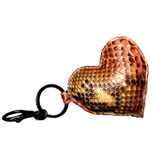 Cargar imagen en el visor de la galería, Brown Multicolor Leather Heart Key Holder and Charm