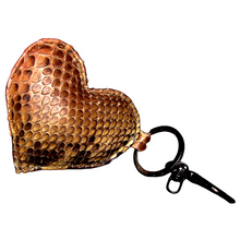 Cargar imagen en el visor de la galería, Brown Multicolor Leather Heart Key Holder and Charm