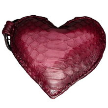 Cargar imagen en el visor de la galería, Burgundy Leather Heart Key Holder and Charm
