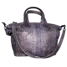 Load image into Gallery viewer, Grey Leather Nightingale Tote Bag
