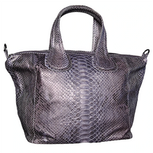 Load image into Gallery viewer, Grey Leather Nightingale Tote Bag
