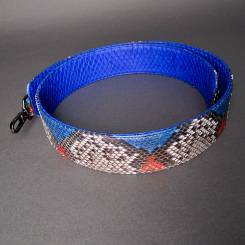 Cobalt blue and multicolor bag shoulder strap