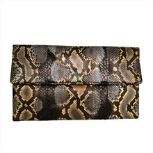 Load image into Gallery viewer, Black Multicolor Python Leather Clutch Bag
