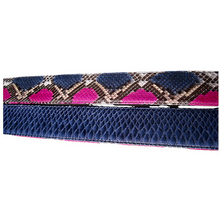 Load image into Gallery viewer, Blue reversible leather large strap