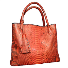 Load image into Gallery viewer, Orange Ochre Tassel Tote Bag