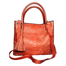 Load image into Gallery viewer, Orange Ochre Tassel Tote Bag
