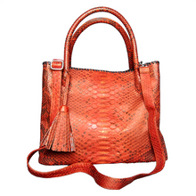 Load image into Gallery viewer, Orange Ochre Tassel Tote Bag