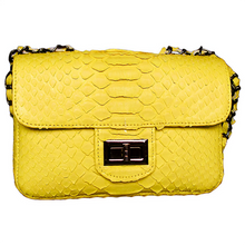 Load image into Gallery viewer, Yellow Leather Shoulder Flap Bag - SMALL
