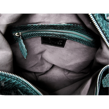 Load image into Gallery viewer, Interior Teal hobo bag