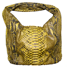 Load image into Gallery viewer, Yellow and Black Leather Hobo Bag