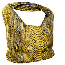 Load image into Gallery viewer, Yellow and Black Leather Hobo Bag