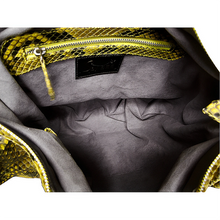 Load image into Gallery viewer, Interior Yellow and Black Leather Hobo Bag