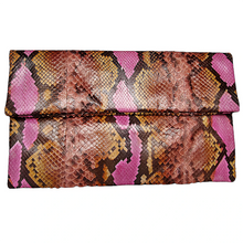 Load image into Gallery viewer, Brown Multicolor Leather Clutch Bag
