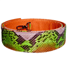 Load image into Gallery viewer, Orange reversible leather large strap
