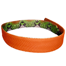 Load image into Gallery viewer, Orange reversible leather large strap