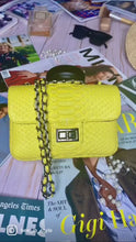 Load and play video in Gallery viewer, Yellow Leather Shoulder Flap Bag - SMALL
