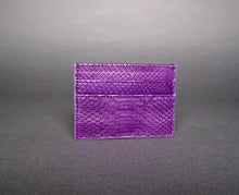 Cargar imagen en el visor de la galería, Purple Python Leather Slot Card Holder
