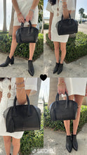 Load image into Gallery viewer, Black Leather Satchel Bag
