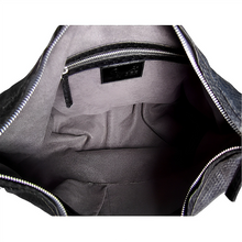 Cargar imagen en el visor de la galería, Interior Black Python Leather Jumbo XL Shoulder Bag
