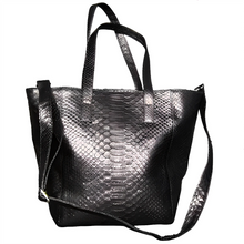 Load image into Gallery viewer, Black leather tote
