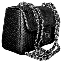 Load image into Gallery viewer, Side Black Leather Shoulder Flap Bag
