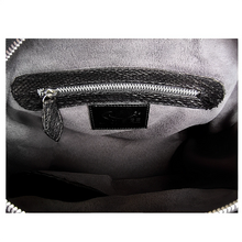 Load image into Gallery viewer, Interior Black Leather Satchel Bag
