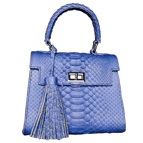 Blue Top Handle Satchel Bag