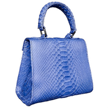Load image into Gallery viewer, Back Blue Top Handle Satchel Bag
