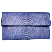 Load image into Gallery viewer, Blue Leather Clutch Bag
