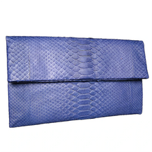 Load image into Gallery viewer, Blue Leather Clutch Bag
