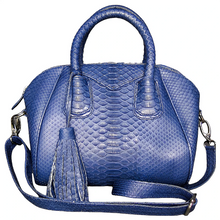 Load image into Gallery viewer, Blue Leather Satchel Bag
