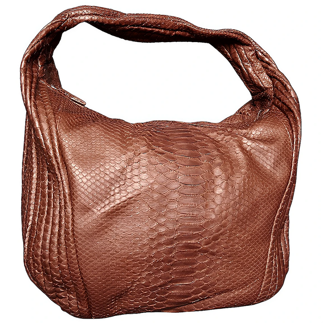 Bee In Style Brown Leather Hobo Bag