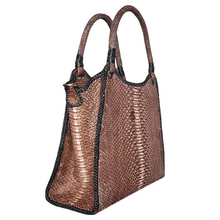 Load image into Gallery viewer, Side Brown Shoulder Bag Structured Tote
