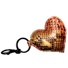 Cargar imagen en el visor de la galería, Brown Multicolor Leather Heart Key Holder and Charm
