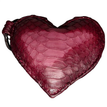 Cargar imagen en el visor de la galería, Burgundy Leather Heart Key Holder and Charm
