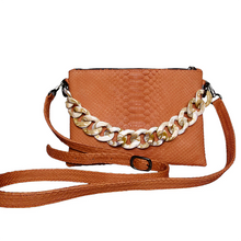 Load image into Gallery viewer, Camel Brown crossbody clutch bag
