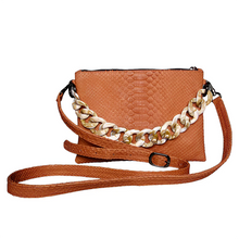 Load image into Gallery viewer, Camel Brown crossbody clutch bag
