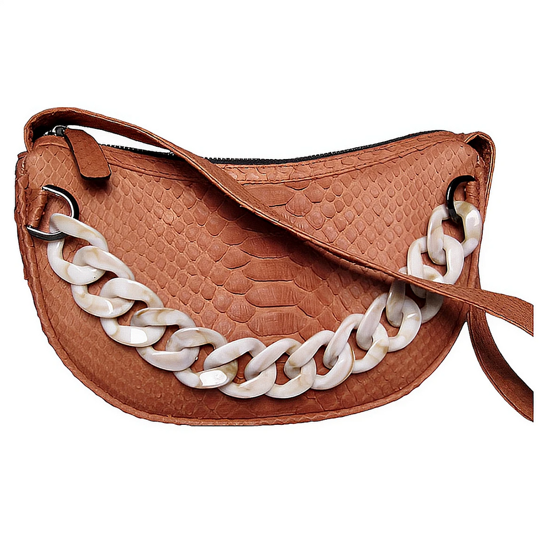 Camel Brown Half Moon Bag Bee In Style - Main Image