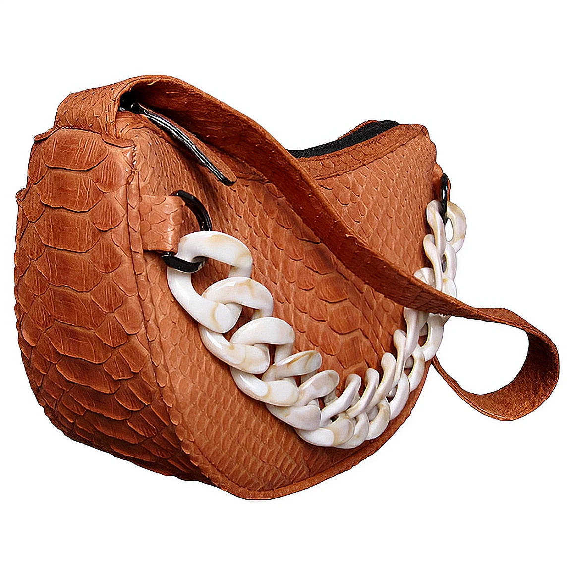 braid leather half moon shoulder bag Half Moon Bag Black in