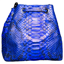 Load image into Gallery viewer, Back Blue Cobalt Bucket Bag
