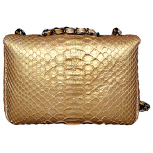 Load image into Gallery viewer, Back Gold Leather Shoulder Bag
