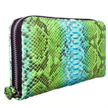 Load image into Gallery viewer, Side Green Leather Zippy Wallet
