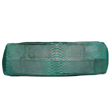 Cargar imagen en el visor de la galería, Bottom Green Python Leather Jumbo XL Shoulder Bag
