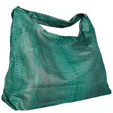 Cargar imagen en el visor de la galería, Green Python Leather Jumbo XL Shoulder Bag
