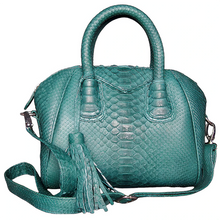 Load image into Gallery viewer, Green Leather Satchel Bag
