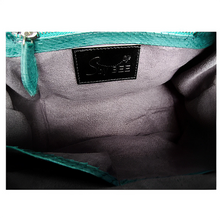 Load image into Gallery viewer, Interior Green Leather Satchel Bag
