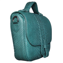 Cargar imagen en el visor de la galería, Side Green Python Leather Small Shoulder bag
