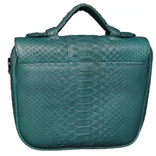 Load image into Gallery viewer, Back Green Python Leather Small Shoulder bag
